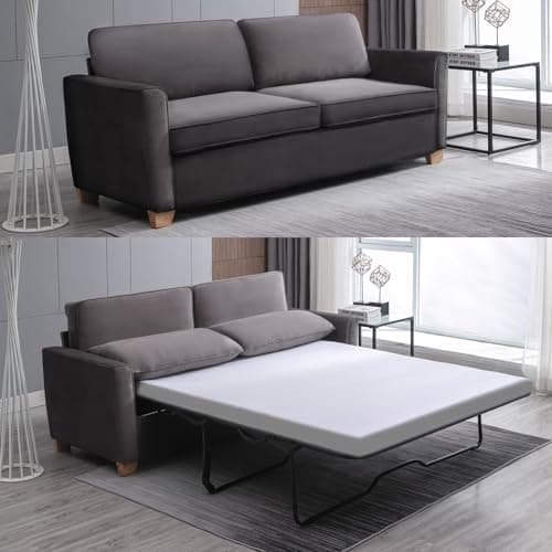 PUREMIND Full Size Velvet Pullout Bed Sleeper Sofa