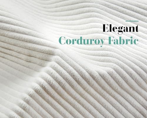 121 Inch U-Shaped Chaise Sofa,_off-white Corduroy Sectional