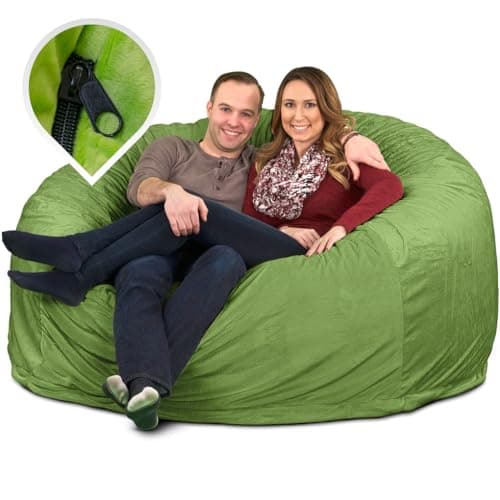 ULTIMATE SACK 6000 (6 ft.) Bean Bag Chair Cover, Burgundy Suede