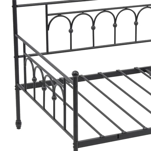 Vintage Metal Twin Day Bed with Pop-Up Trundle for Home Office