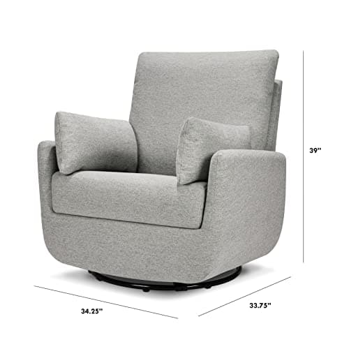 Frost Grey DaVinci Juno Swivel Glider | Greenguard Gold & CertiPUR-US Certified