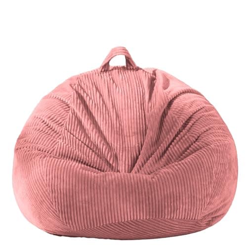 Giant Green Soft Corduroy Stuffed Animal Storage Bean Bag Chair