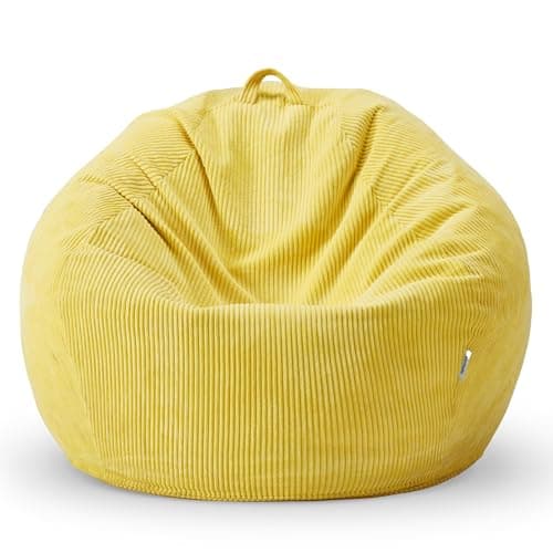 Teardrop Memory Foam Bean Bag Chair, Soft Pink Corduroy Cover