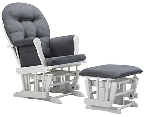 Angel Line Windsor Glider & Ottoman Cushion, Black/Dark Grey
