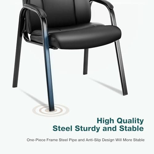 OLIXIS Leather Reception Chair for Waiting Rooms and Offices