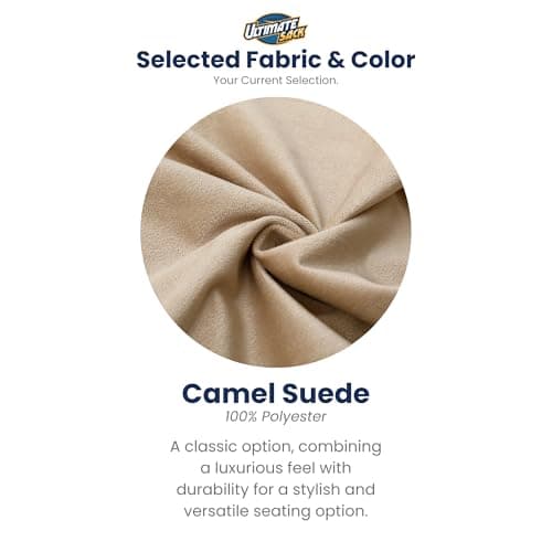 ULTIMATE SACK Camel Suede 4ft Oversize Bean Bag Chair for Adults