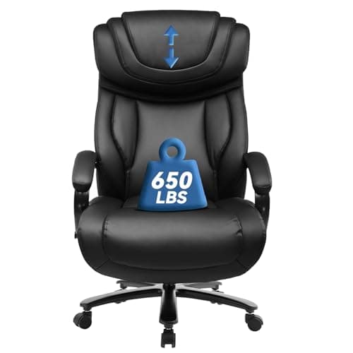COMHOMA Big and Tall 650lbs Ergonomic Computer Chair with Thickened Armrests