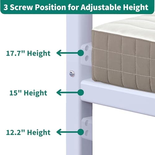 YITAHOME Adjustable Height Twin Daybed with Pull-Out Guest Bed, White