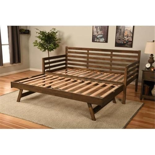 Kodiak Furniture Rustic Walnut Daybed with Pop Up Trundle, Up to 500 lbs Capacity