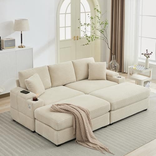 Oversized Grey Double Chaise Lounge with Ottomans and Armrest Storage for Living Room or Bedroom
Oversized Grey Corduroy Chaise Lounge with Cup Holder and USB Port for Living Room or Bedroom
Oversized Grey Chaise Lounge with Armrest Storage, Cup Hold