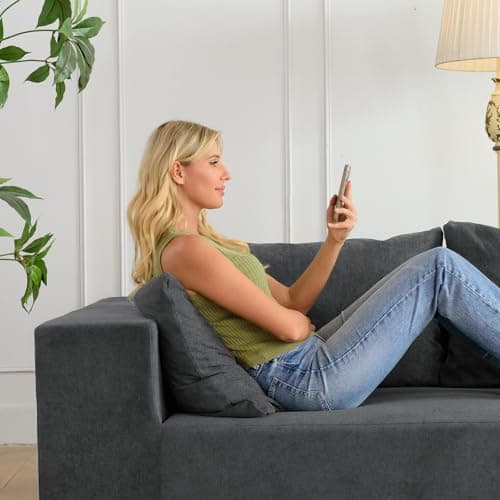 Vamcheer Modern L-Shaped Sectional Sofa with Chaise, Gray