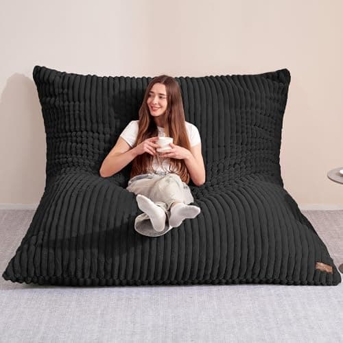HABUTWAY White Giant Memory Foam 4-in-1 Bean Bag Chair