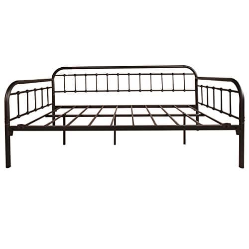 HOMERECOMMEND Heavy Duty Black Sanded Metal Daybed Frame Twin Mattress Foundation