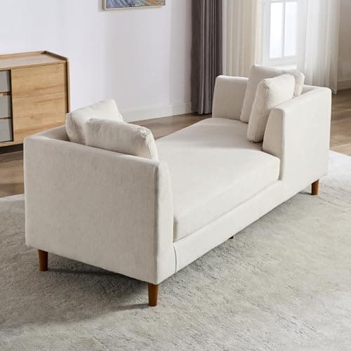 Chenille Grey 75" Oversized Upholstered Chaise Lounge Chair
