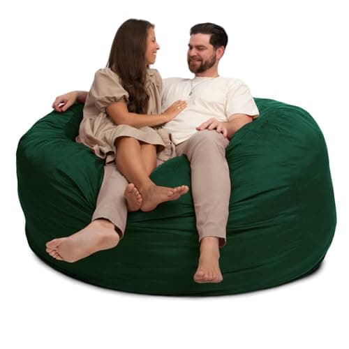 ULTIMATE SACK 6000 (6 ft.) Bean Bag Chair Cover, Burgundy Suede