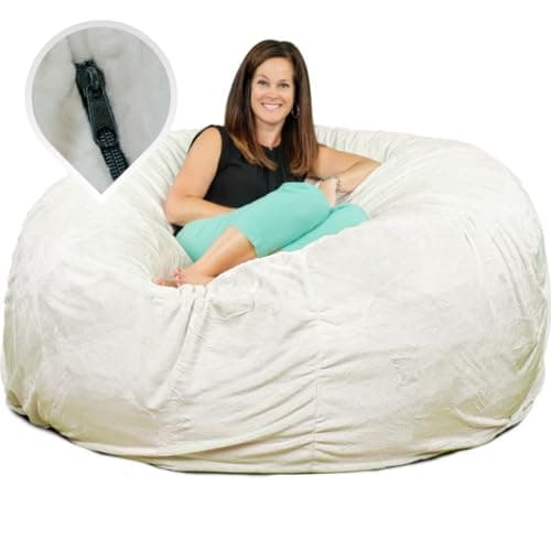 ULTIMATE SACK 6000 (6 ft.) Bean Bag Chair Cover, Burgundy Suede