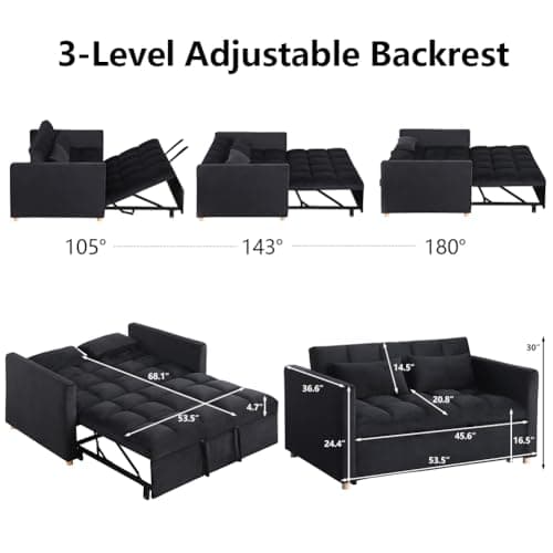 Convertible Loveseat Sleeper Sofa with Adjustable Backrest
