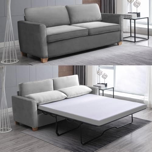 PUREMIND Full Size Velvet Pullout Bed Sleeper Sofa