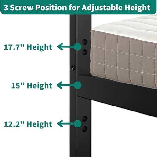 YITAHOME Black Twin Daybed with Trundle and Adjustable Height for Living and Guest Room sofa Couch with Steel Slat Support
