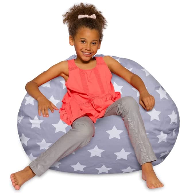 Posh Creations White Stars Bean Bag Chair - Large