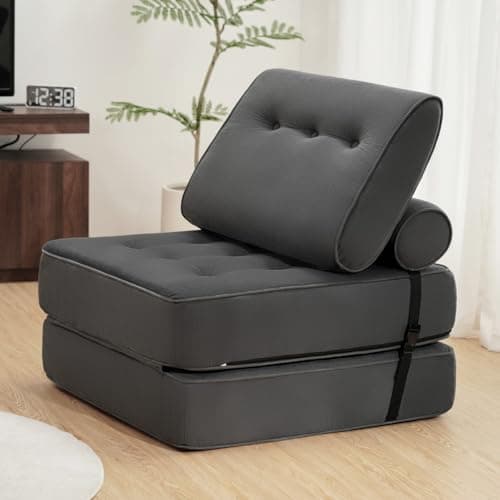 Folding Sofa Bed for Small Spaces: Dark Gray Single Size for Home Office