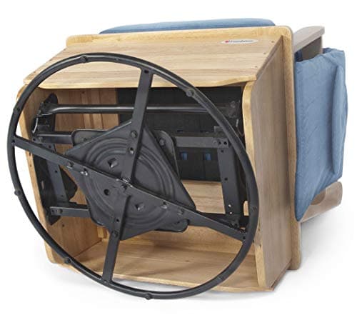 Foundations SafeRocker Glider for Baby Feeding & Rocking in Nursery - Blue Microfiber