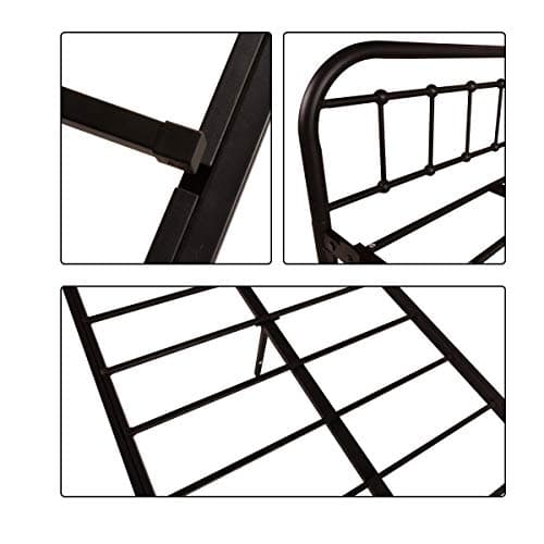 HOMERECOMMEND Heavy Duty Black Sanded Metal Daybed Frame Twin Mattress Foundation