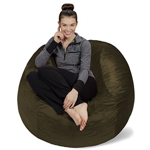 Navy Plush Memory Foam Bean Bag Chair - Stuffed Sofa Sack Furniture