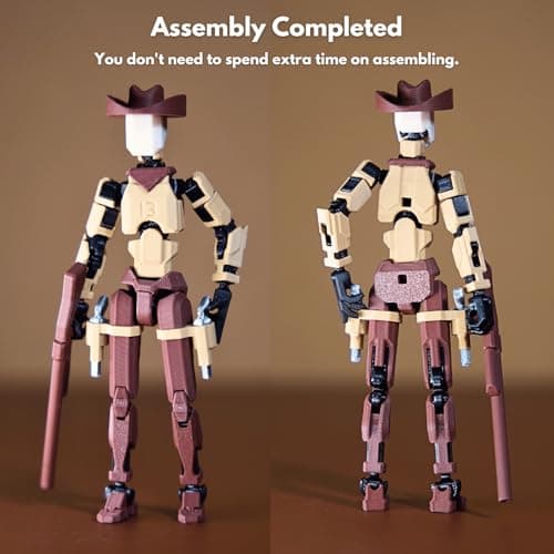 Western Cowboy t13 3D Printed Action Figure for Collectors