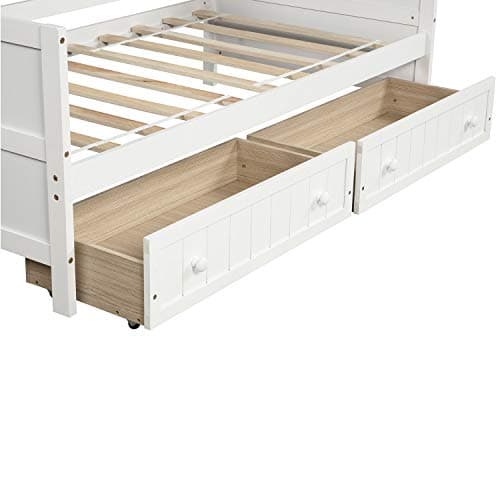Twin Daybed with Storage, White, Easy Assembly, No Box Spring Needed
