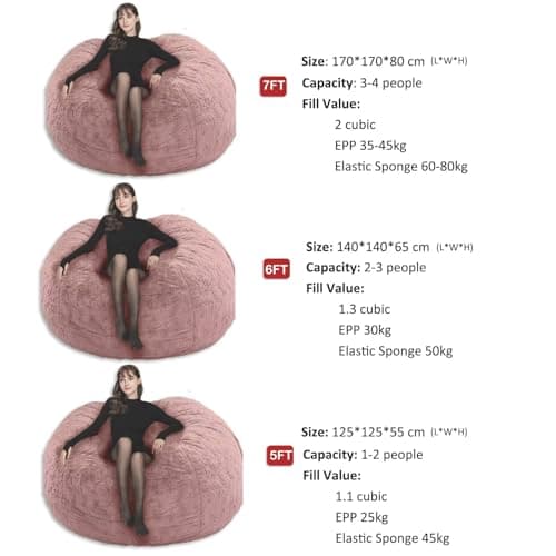 Giant Grey Bean Bag Chair for Adults and Kids, No-Fill, Stuffed Animal Storage