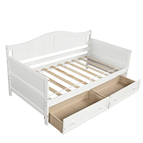 Twin Daybed with Storage, White, Easy Assembly, No Box Spring Needed