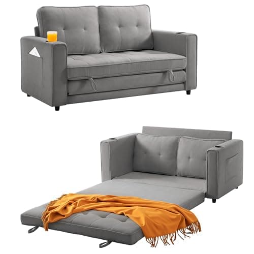 Dark Blue Modern Comfortable Loveseat Sleeper Sofa Bed