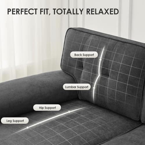 Snowflake Velvet Reversible Chaise Sectional Sofas, Dark Grey, 82" L Shaped Set