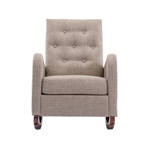 Antetek Beige Modern Accented Rocking Chair for Kids & Babies