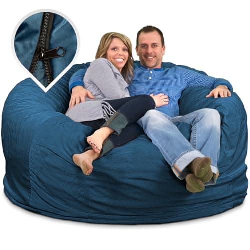 ULTIMATE SACK 6000 (6 ft.) Bean Bag Chair Cover, Burgundy Suede