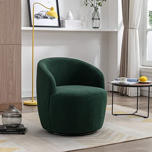 Antetek 360 Degree Swivel Barrel Chair, Modern Green Nursery & Living Room Accent Chair
