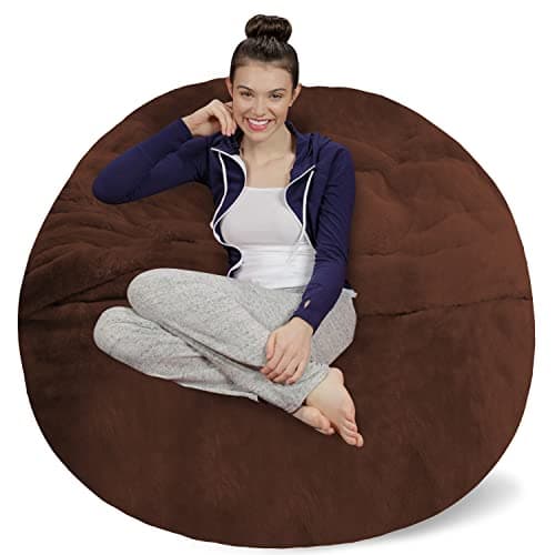 Plush Memory Foam Bean Bag Chair for Dorm Room - Gray - 5 Feet