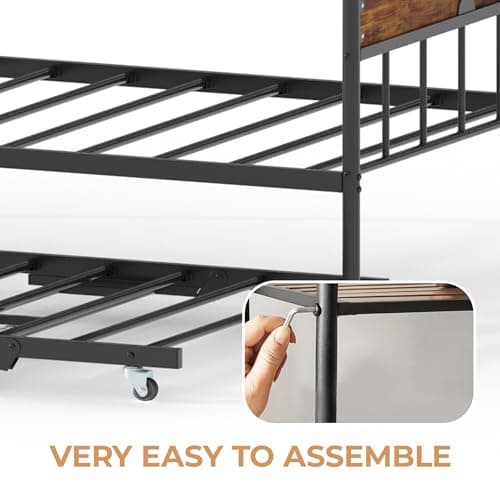 GAOMON Metal Twin Daybed with Pop Up Foldable Trundle, Perfect for Living Room and Guest Room
| GAOMON Daybed with Trundle and Heavy Duty Steel Slats Platform, Stylish Headboard for Bedroom
| GAOMON Metal Twin Foldable Daybed with Trundle, Ideal for