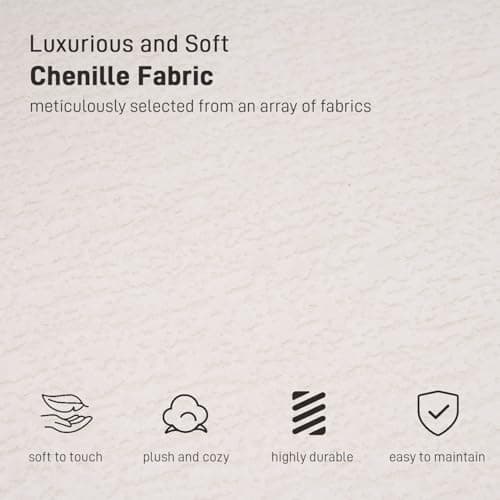 Modern Luxury 110" Oversized Curved Chenille Sectional Sofa, Cream White, No Assembly Needed
