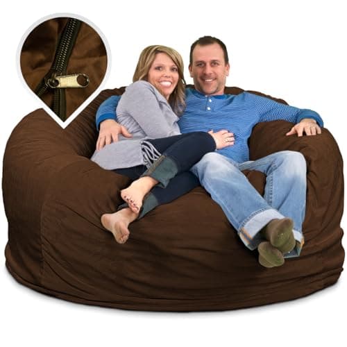 ULTIMATE SACK 6000 (6 ft.) Bean Bag Chair Cover, Burgundy Suede