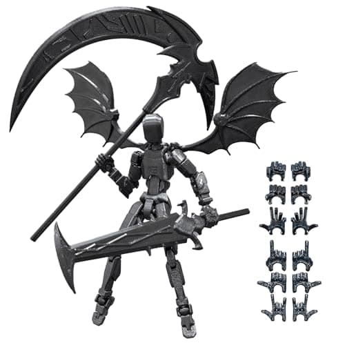 13 Charm Action Figures, 3D Printed Robot Set, Desktop Collectibles, Red