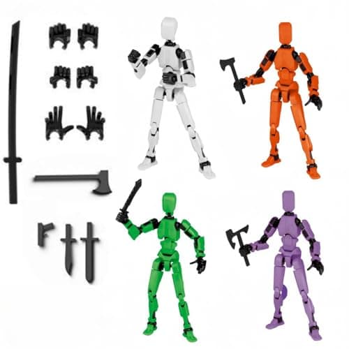 T13 Action Figure Set (4pcs) - Black, Red, Yellow, Blue:Collections of Exquisite Art