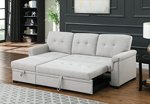 Lilola Home Lucca Sectional Sleeper Sofa - Versatile Storage & Comfortable Couch Bed