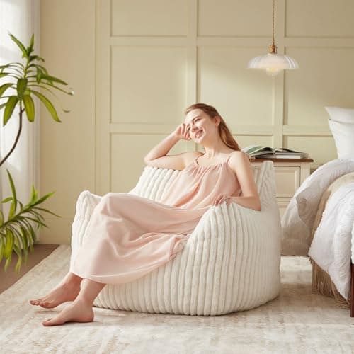 Large Comfy Bean Bag Chair with Armrests for Adults and Teens