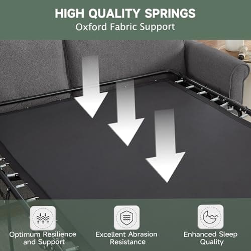 2-in-1 Full Size Pull Out Sofa Bed with Memory Foam, USB Port, Dark Grey Loveseat Couch