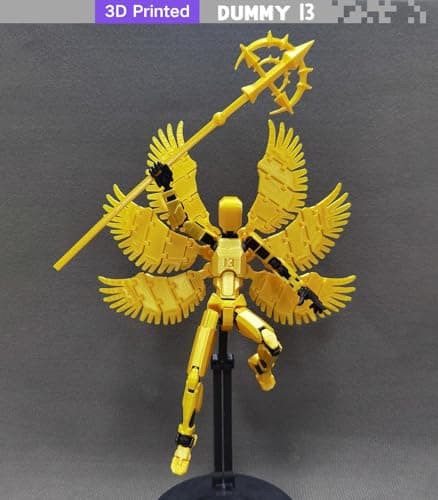 5.5 Inch 3D Printed T13 Multi-Jointed Action Figure with Weapons, Gold