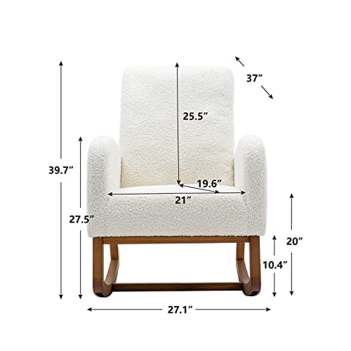 Modern White Rocking Chair for Nursery and Kids