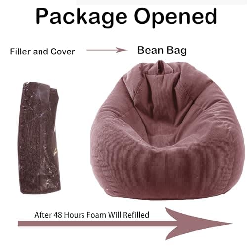 Dusty Pink Memory Foam Bean Bag Chair for Kids/Teens