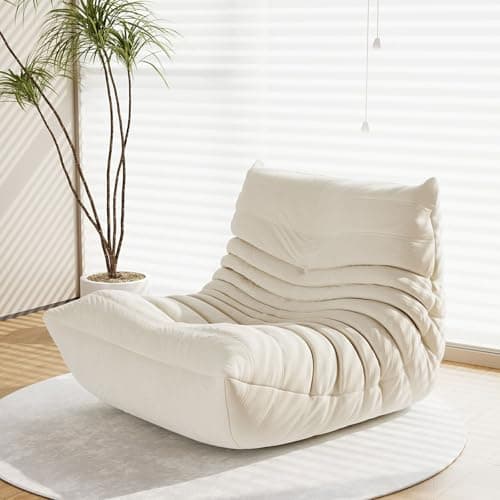 Adult Bean Bag Chair, Soft Waterproof Gray Sofa for Living Room